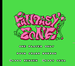 Fantasy Zone (Tengen) Title Screen